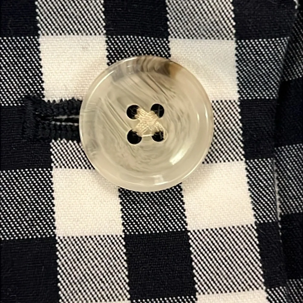 New Banana Republic Blazer Jacket Navy/White Checked Cotton Stretch Lined Size 4 - Picture 5 of 16